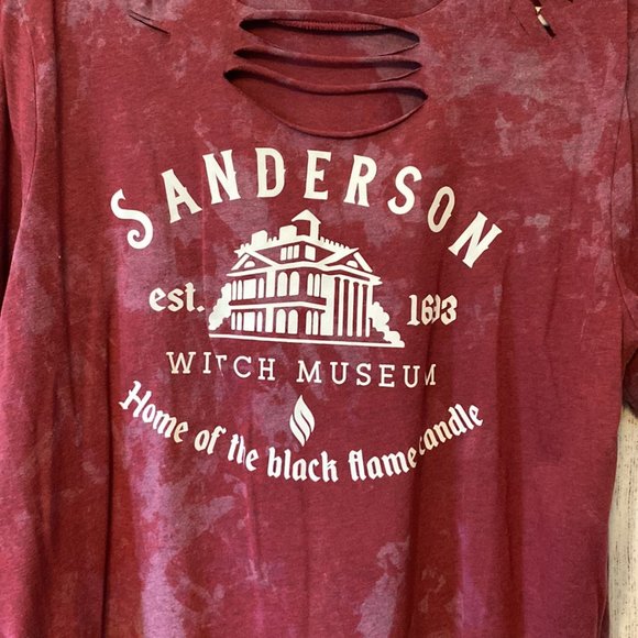 Sanderson Witch Museum Salem Upcycled Destroyed Rocker Cotton Jersey Tee - Picture 3 of 7